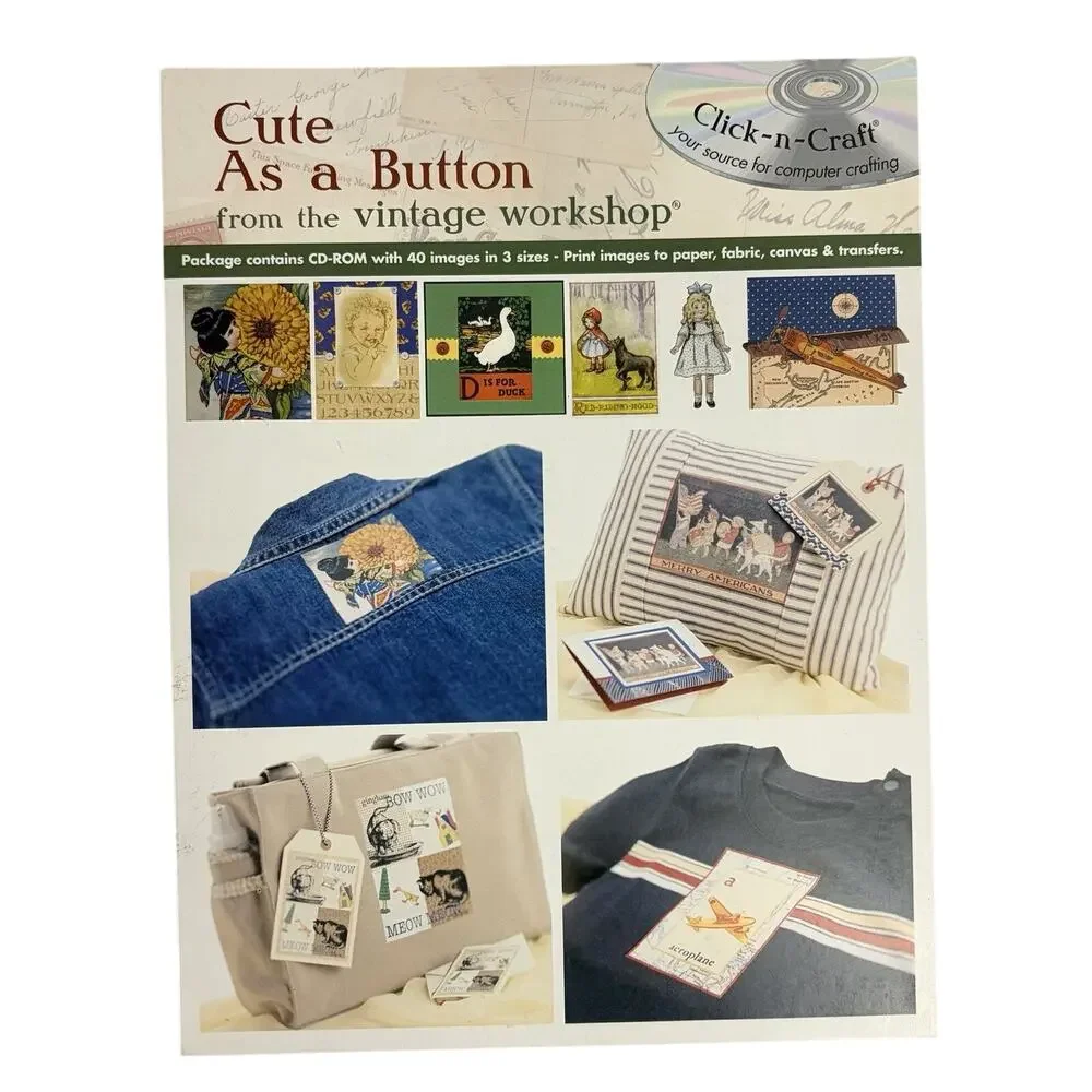 The Vintage Workshop Lot Click N Craft 136 Images CD-ROM Sewing Scrapbook